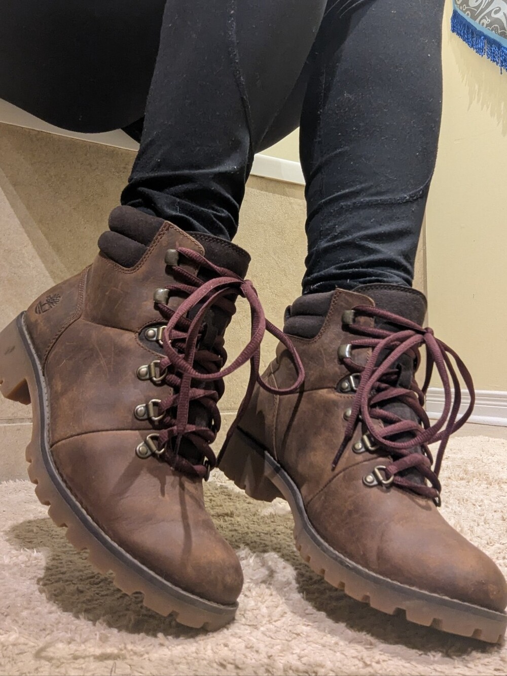 Timberland Ellendale Leather Chestnut Chocolate Brown Boots 8.5